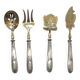 Old sweet dessert service 4 pieces silver embossed minerva hallmark