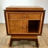 table de chevet en loupe d'orme art déco années 30