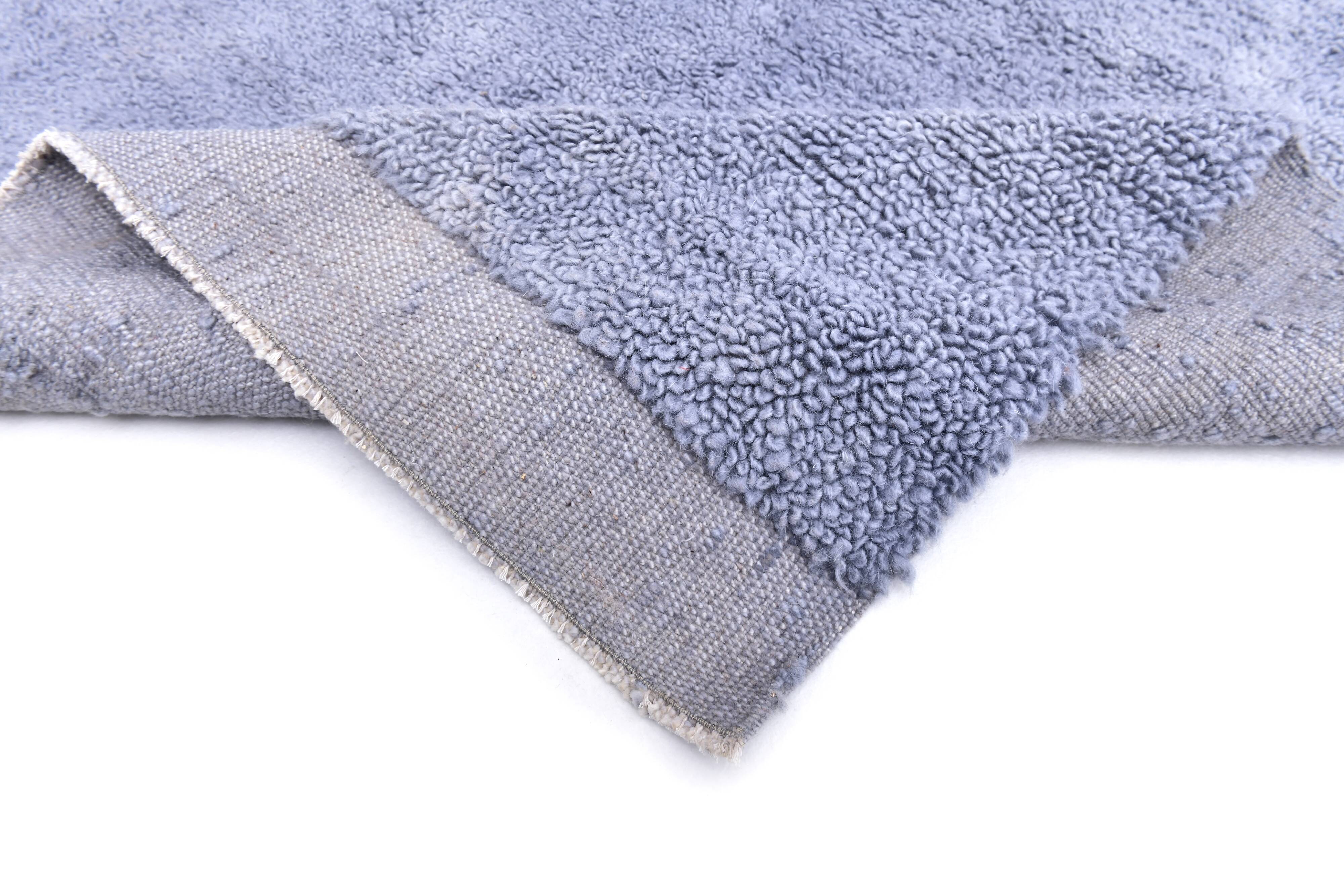 4x7 Sky Blue Handmade Turkish Vintage Rug 134x223Cm SK 240773