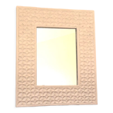 White mirror with carved flowers