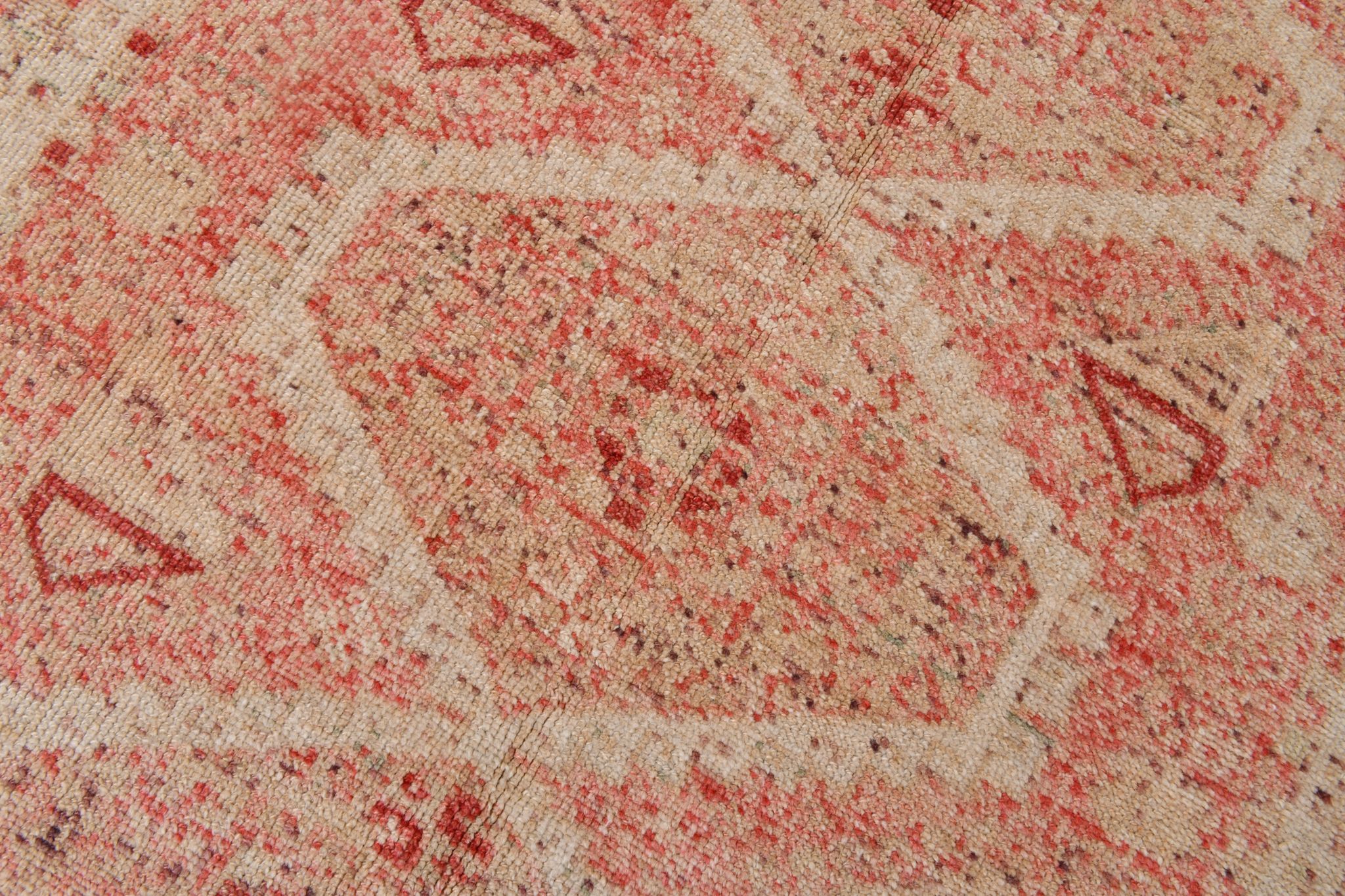 Geometric handmade oushak rug 226x121cm