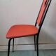 Pair of vintage chairs metal black skai red