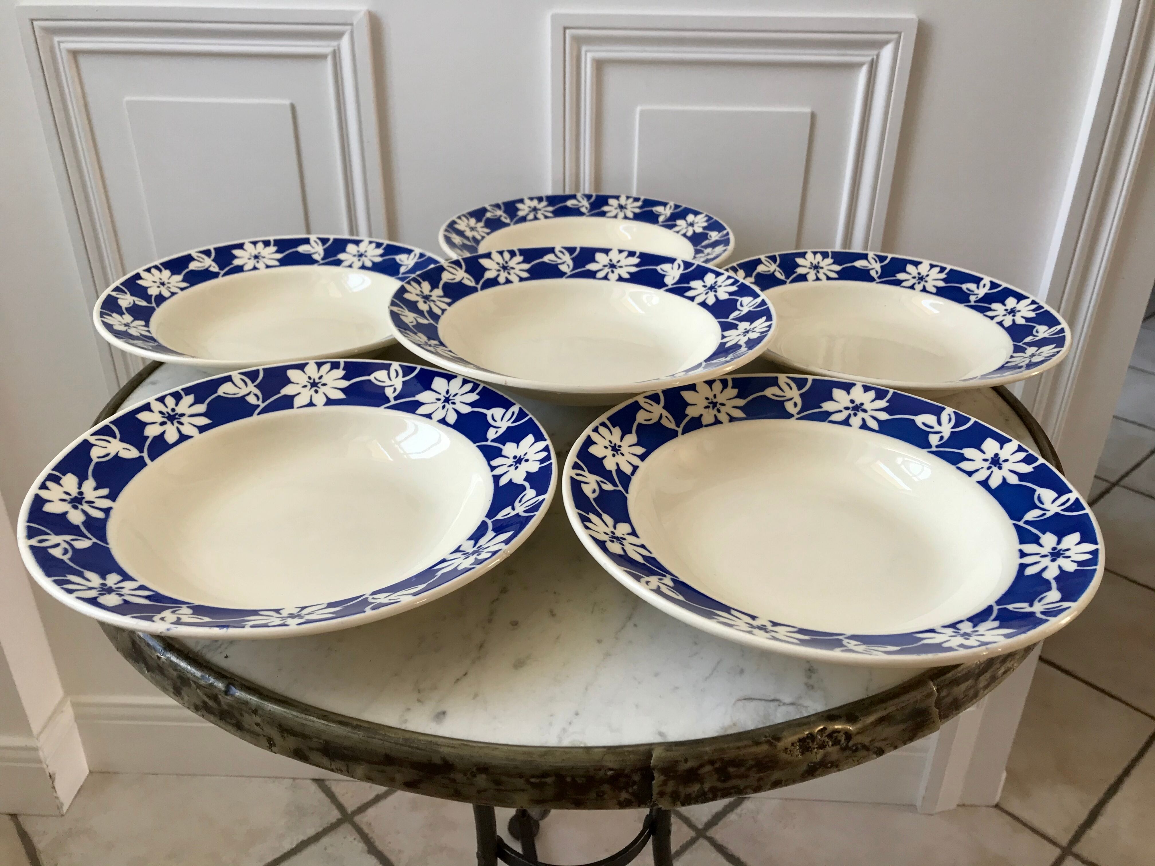 Set of 6 hollow plates Badonviller 30s