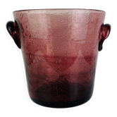 Seau à champagne XL verre bullé de Biot, violet