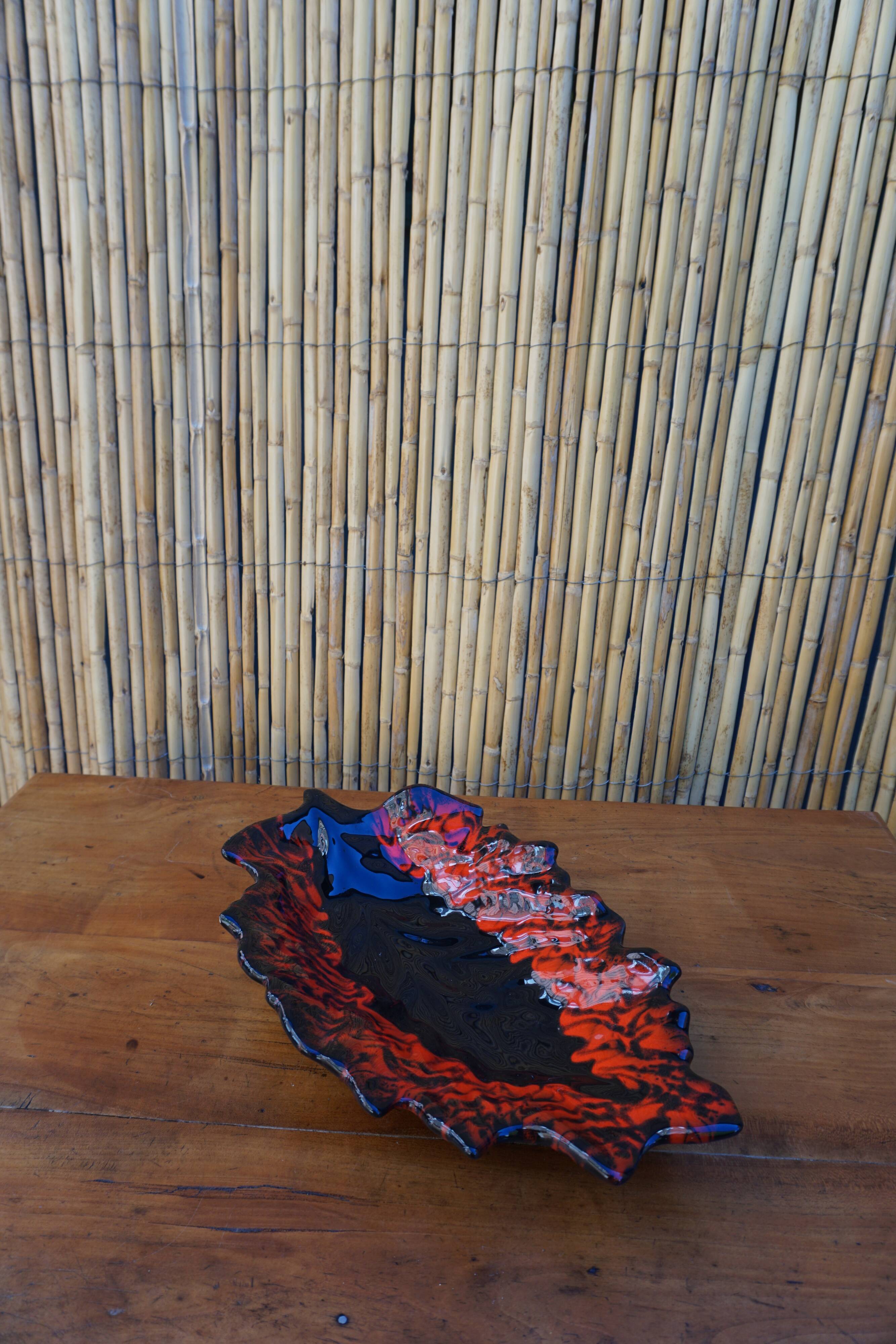 Vintage red Vallauris dish