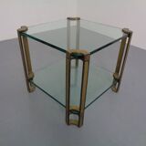 T24 Tempered Glass & Brass Coffee Table by Peter Ghyczy, Germany, 1970s