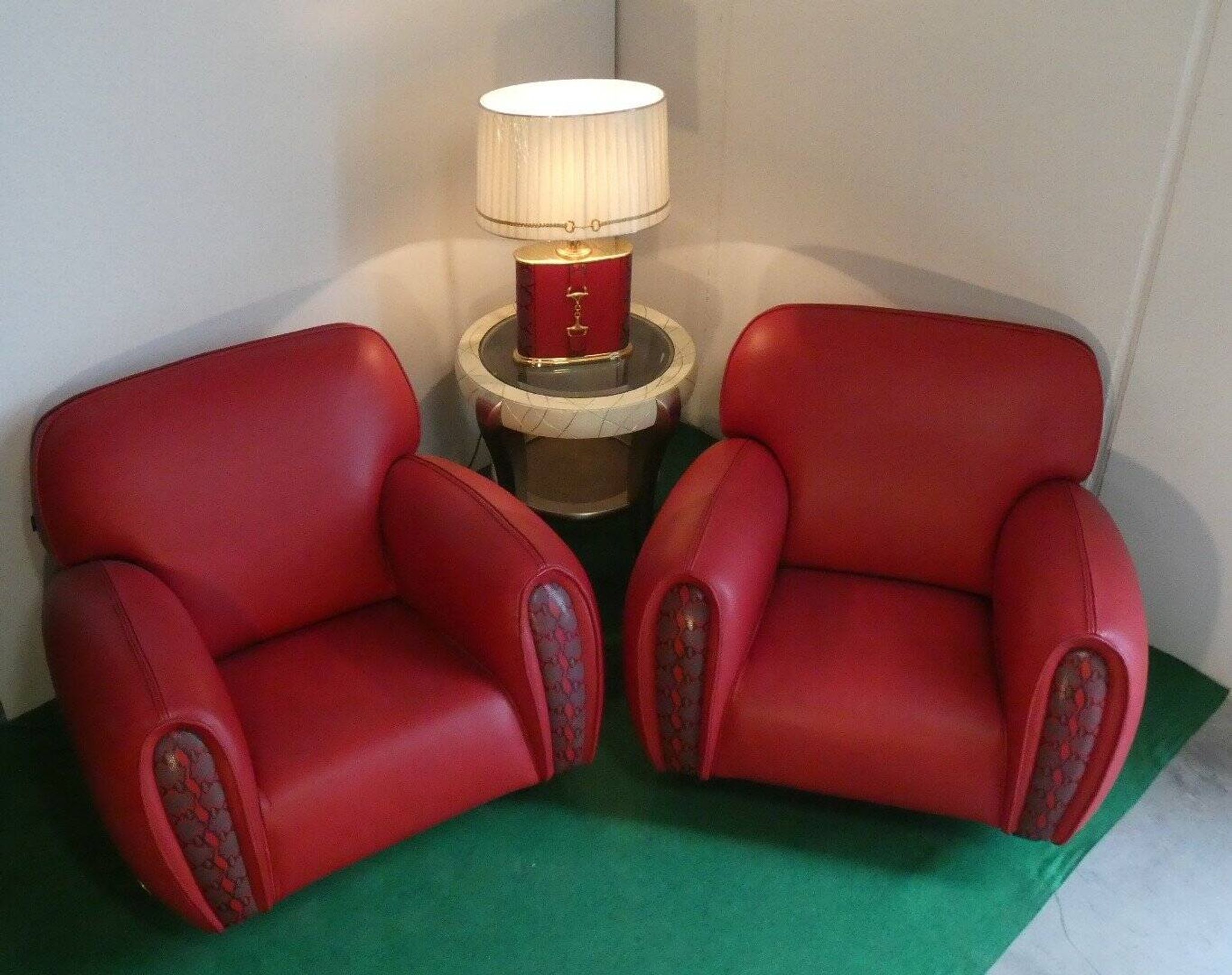 Set of 2 Armchairs, Lamp and Coffee Table - Elisabetta Gucci for Formitalia, 1980s