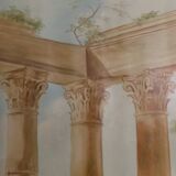 Painting on canvas trompe l'oeil