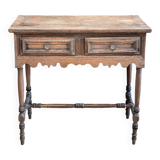 Raw wood console with drawers