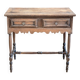 Raw wood console with drawers
