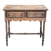 Raw wood console with drawers