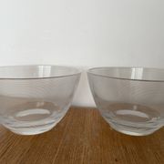 Pair of modernist salad bowls in Scandinavian style.