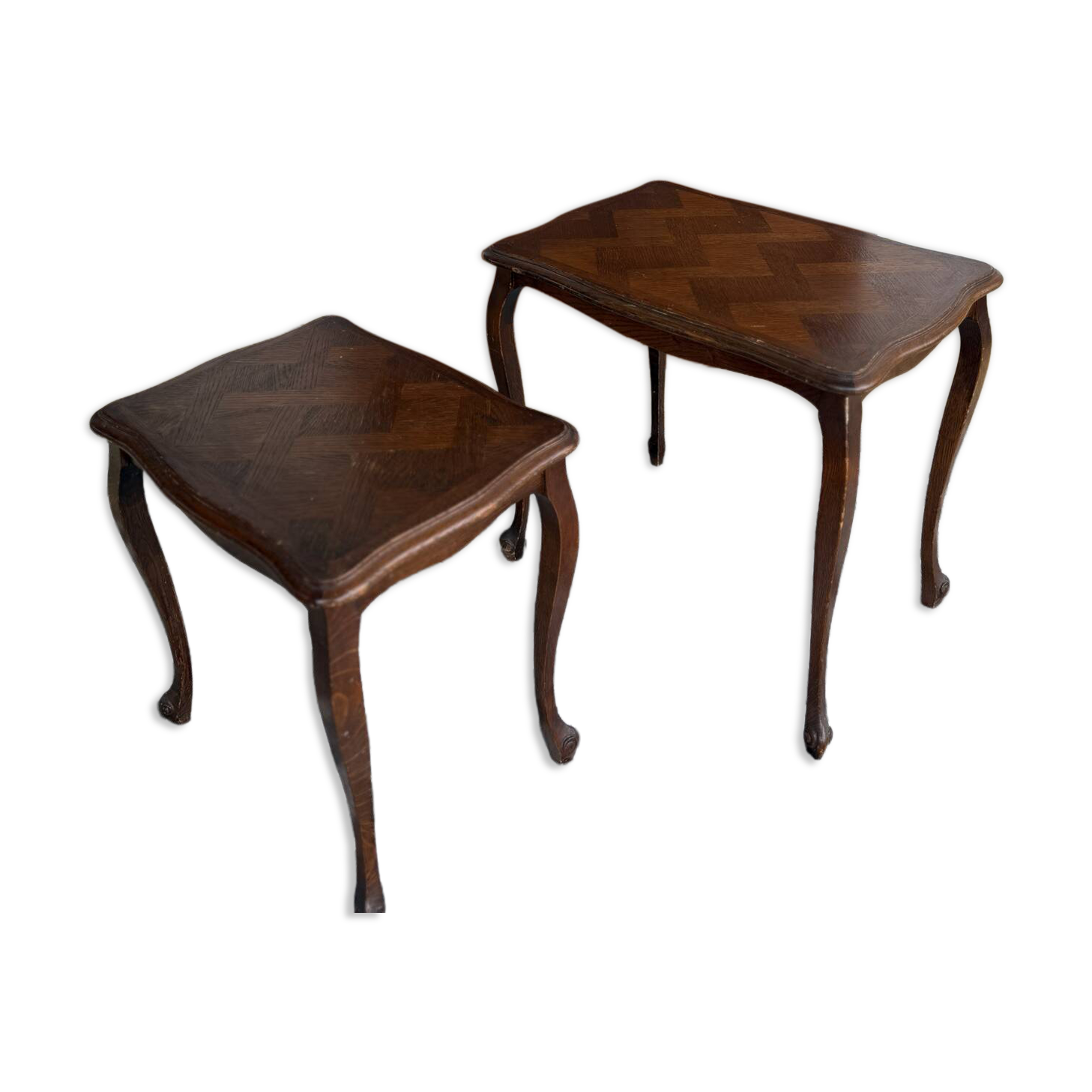 2 nesting tables in wood - Louis XV style
