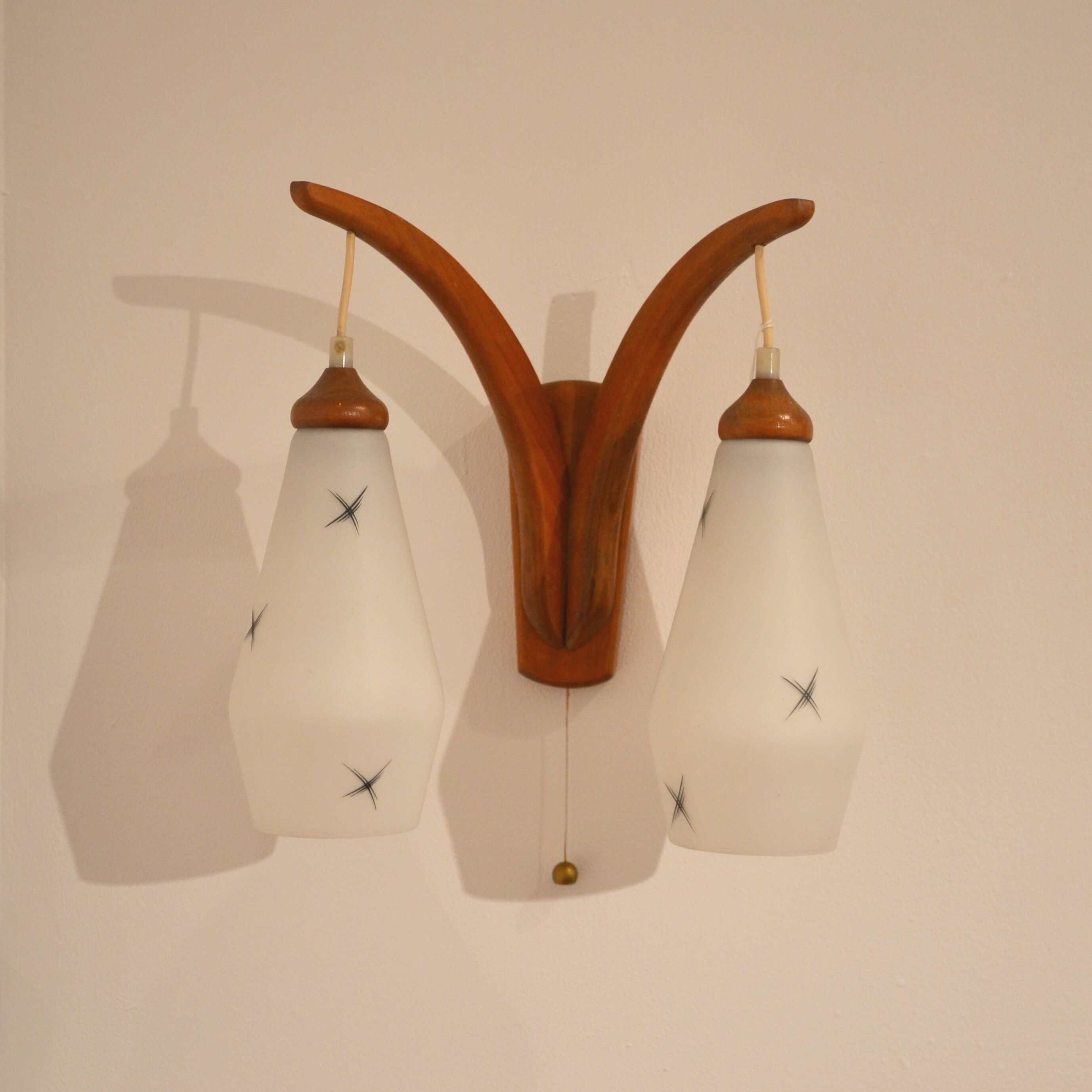 Danish teak wall lamp