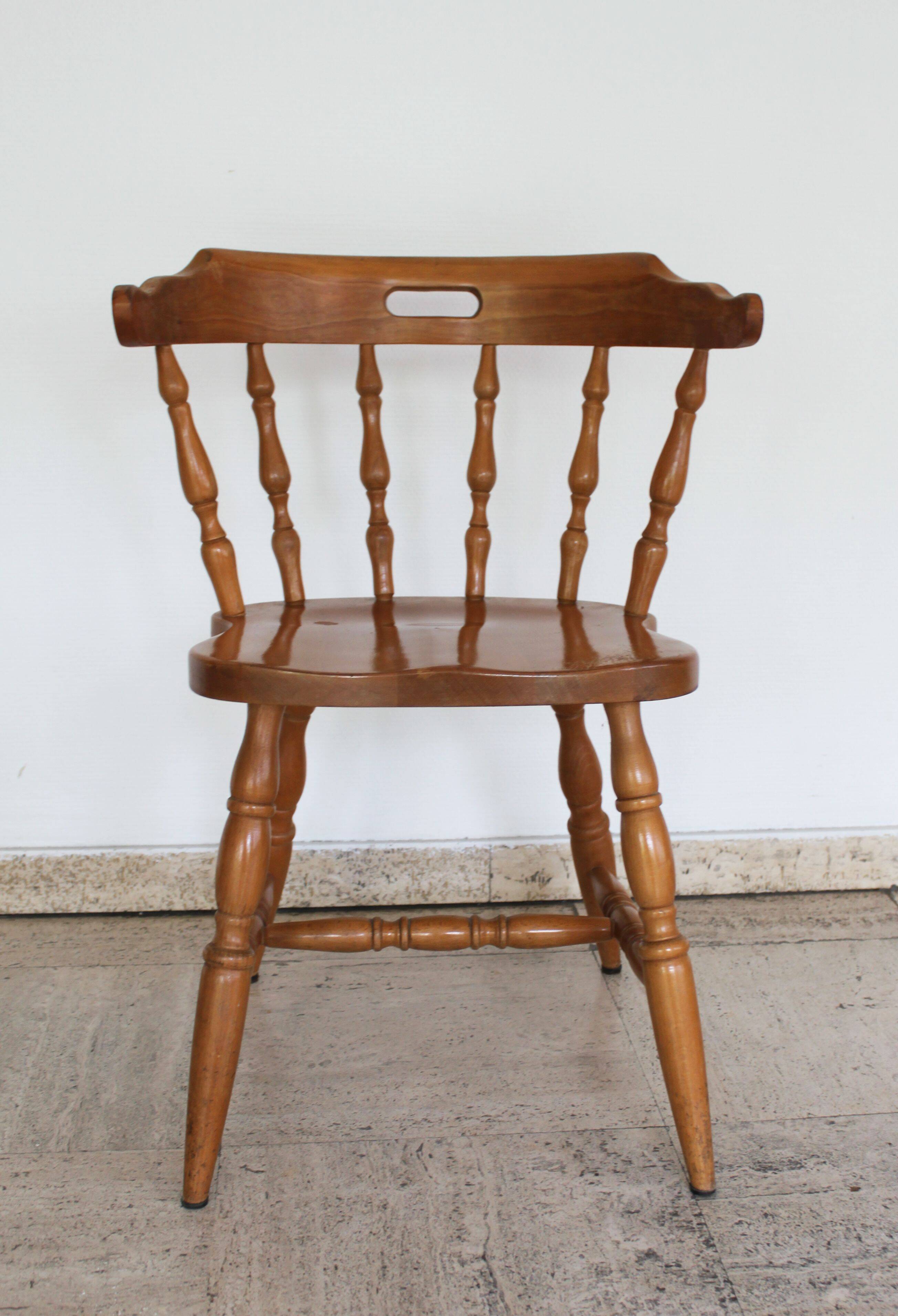 Set of 6 Western chairs in light oak – 60s.