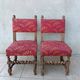 Pair of Louis XIII chairs in walnut, 19th century.