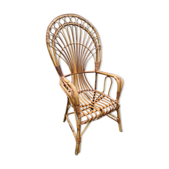 Vintage bamboo rattan armchairs