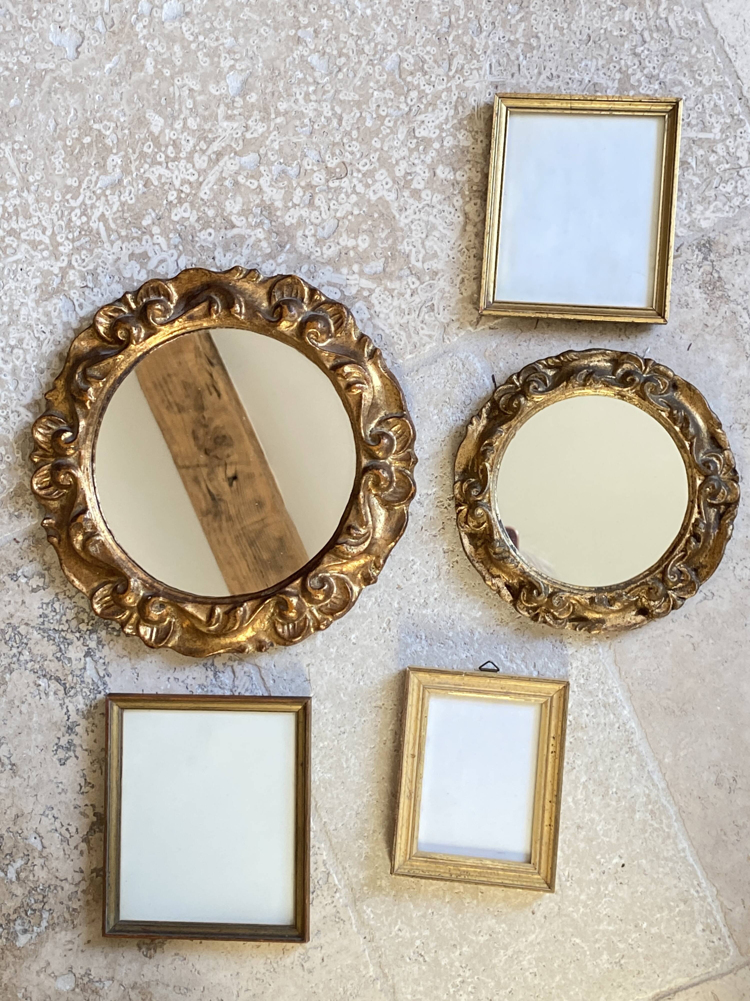 Wooden mirror, 24 cm