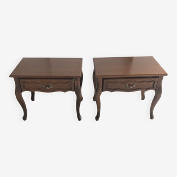 2 Vintage Louis XVI style bedside tables in varnished wood