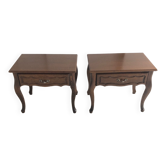 2 tables de chevet style Louis XVI Vintage en bois vernis