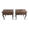 2 tables de chevet style Louis XVI Vintage en bois vernis