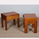 Paire de tables de chevet en orme Maison Regain, 1970
