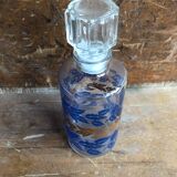 Old bottle bottle glass mold decoration blue sheet & gold + vintage cap