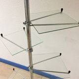 Vintage display shelf in glass and stainless steel