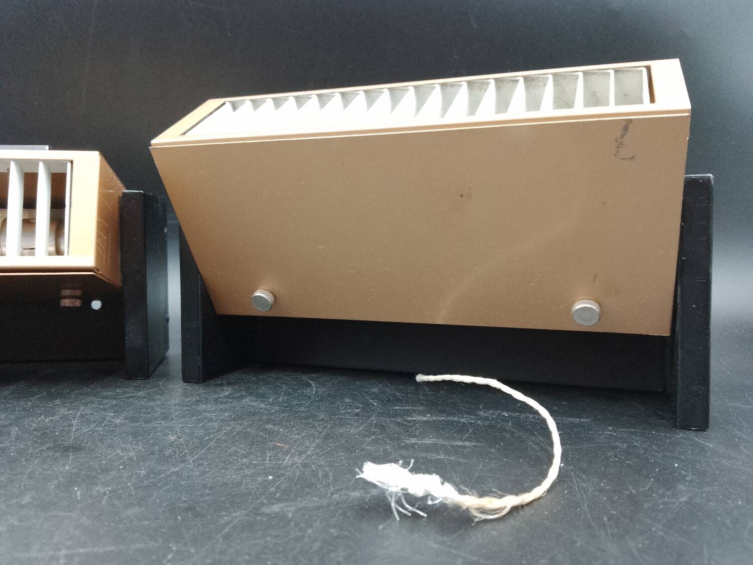 Pair of metal and brass bedside wall lights by Paul Neuhaus, Germany, 1950s Bauhaus