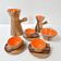 Ceramic coffee service faux-wood Vallauris 1960
