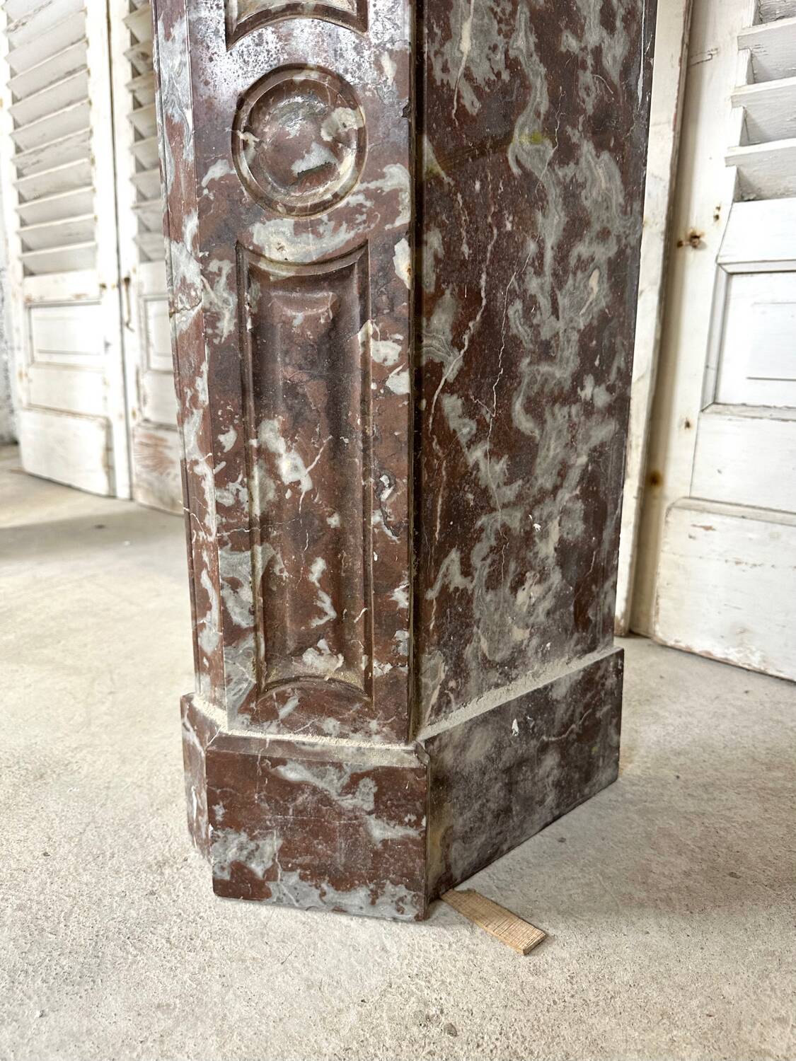 Red marble fireplace late 19th century
