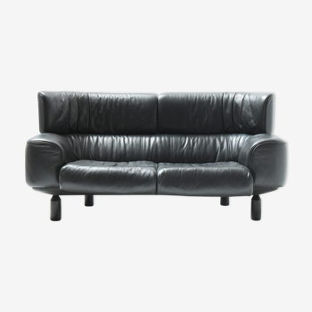 Bull sofa in grey leather by Gianfranco Frattini for Cassina 1987