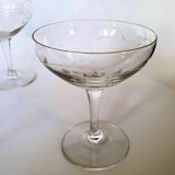 Engraved glass champagne cups