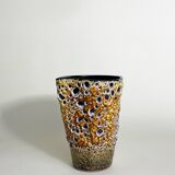 Honey Enamel Vase with Coral Effect