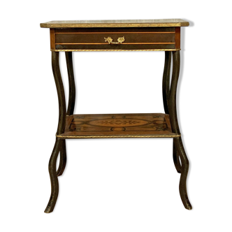 Ceremonial table napoleon III Boulle era in marquee of noble woods around 1850
