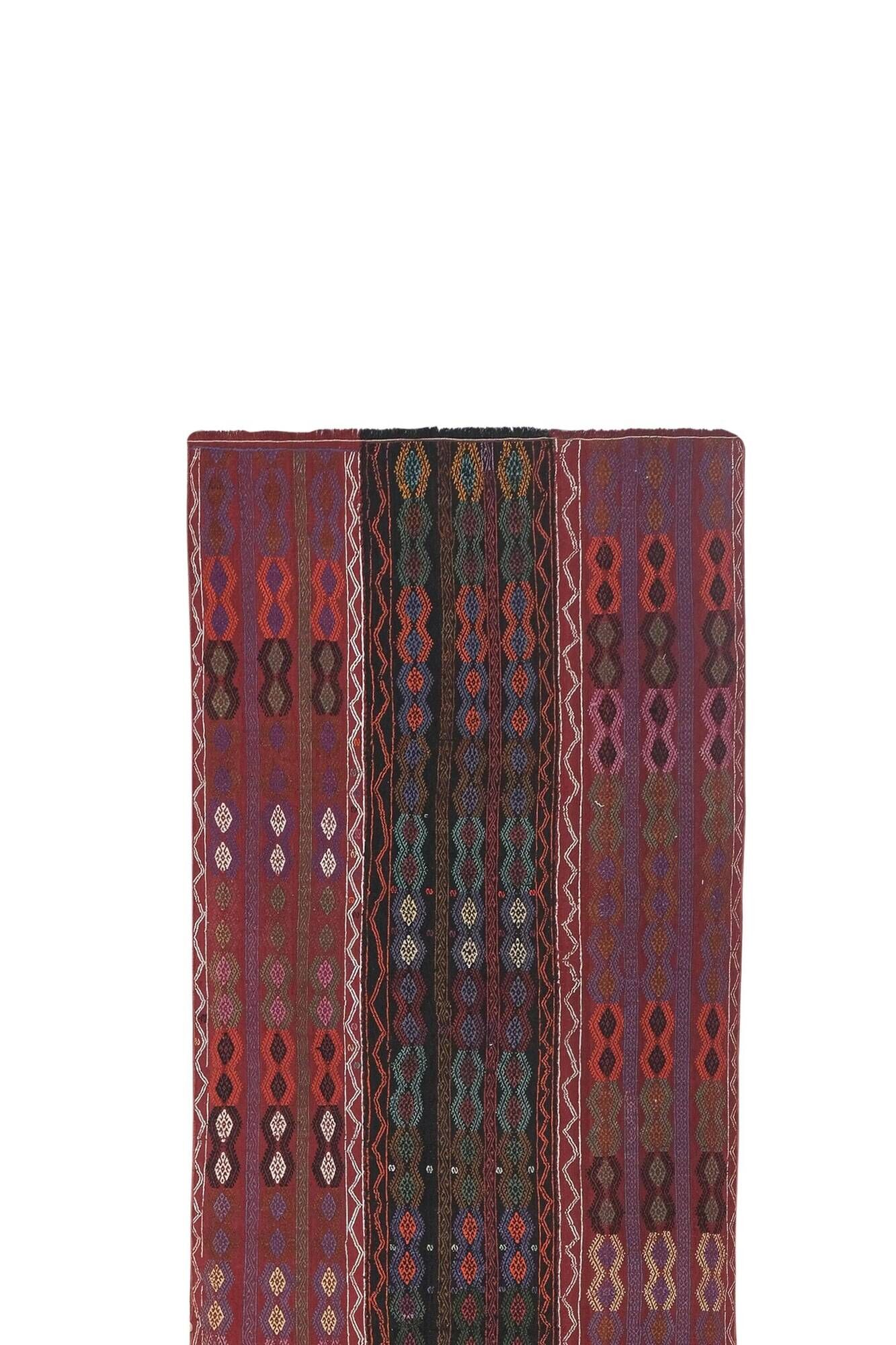 Vintage Turkish hallway rug 123x435 cm