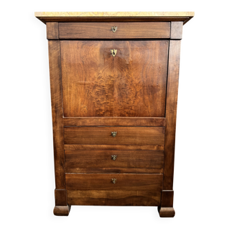 Secrétaire Style Empire bois massif - Plateau en marbre