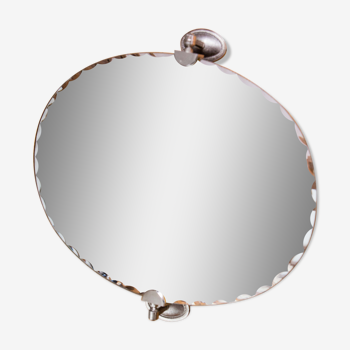 Beveled oval mirror