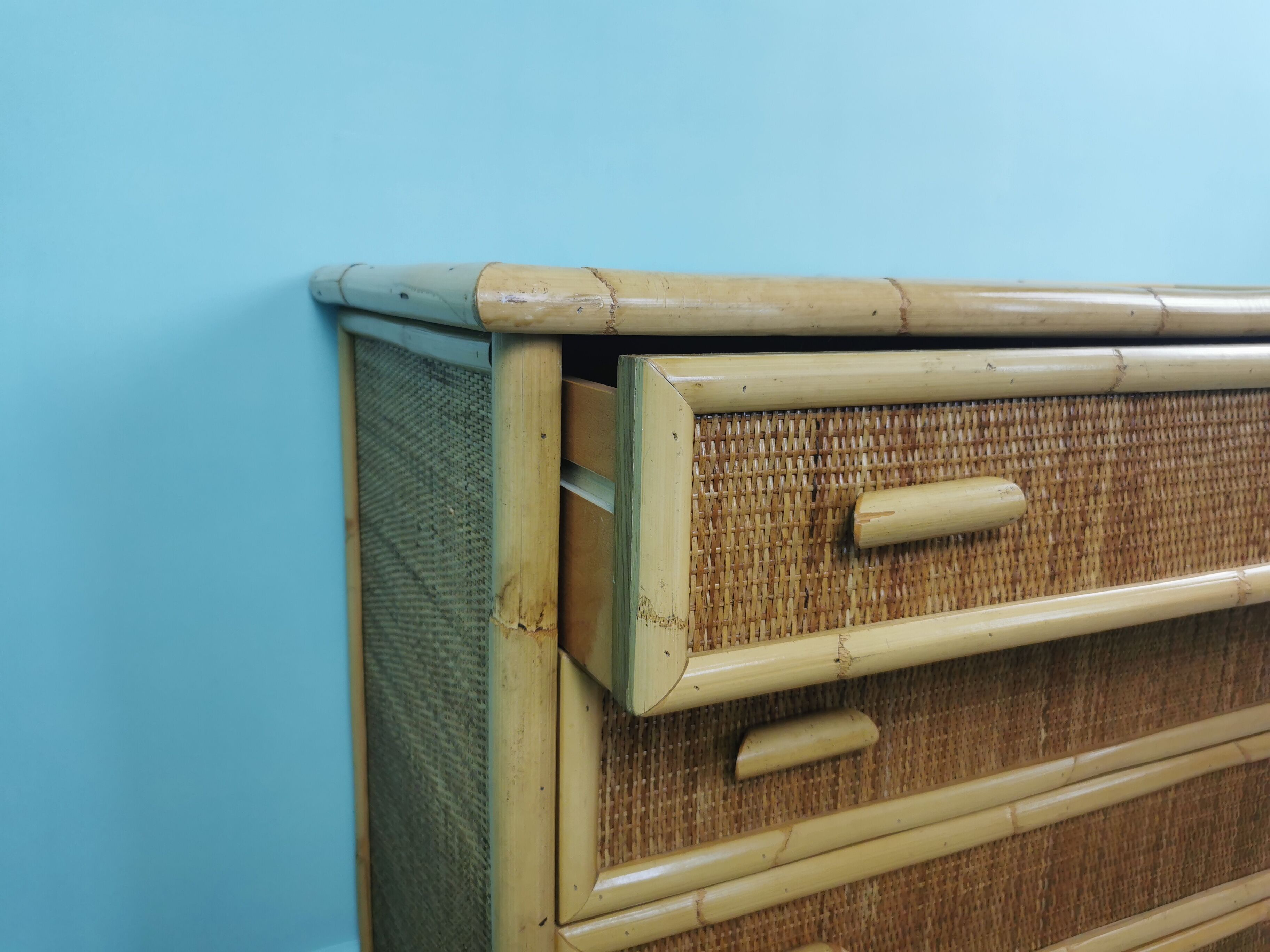 Rattan and bamboo dresser