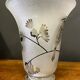 Vase Daum Nancy France - Oiseau Branché Réserve with acid enhanced with black enamel