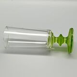 6 vintage champagne flutes with textured apple green base vemam italy