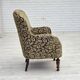 1950s, Danish armchair, green furniture velour, ash wood legs.