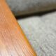 Fauteuil lounge scandinave en teck massif & ottoman 60/70