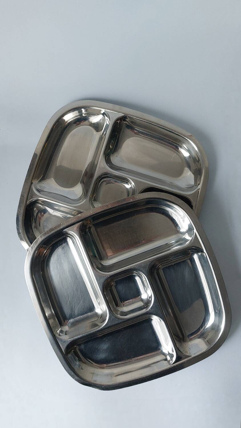 Plat assiette plateau inox vintage