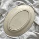 Oval ironstone dish with brown geometric decoration KG Lunéville