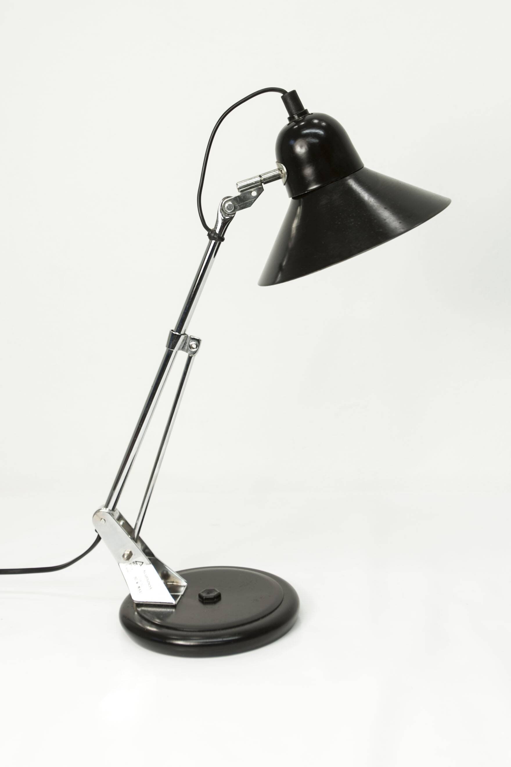 Aluminor 1960 black and chrome lamp Made in France