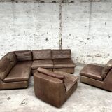 Modular leather sofa, vintage design 1970