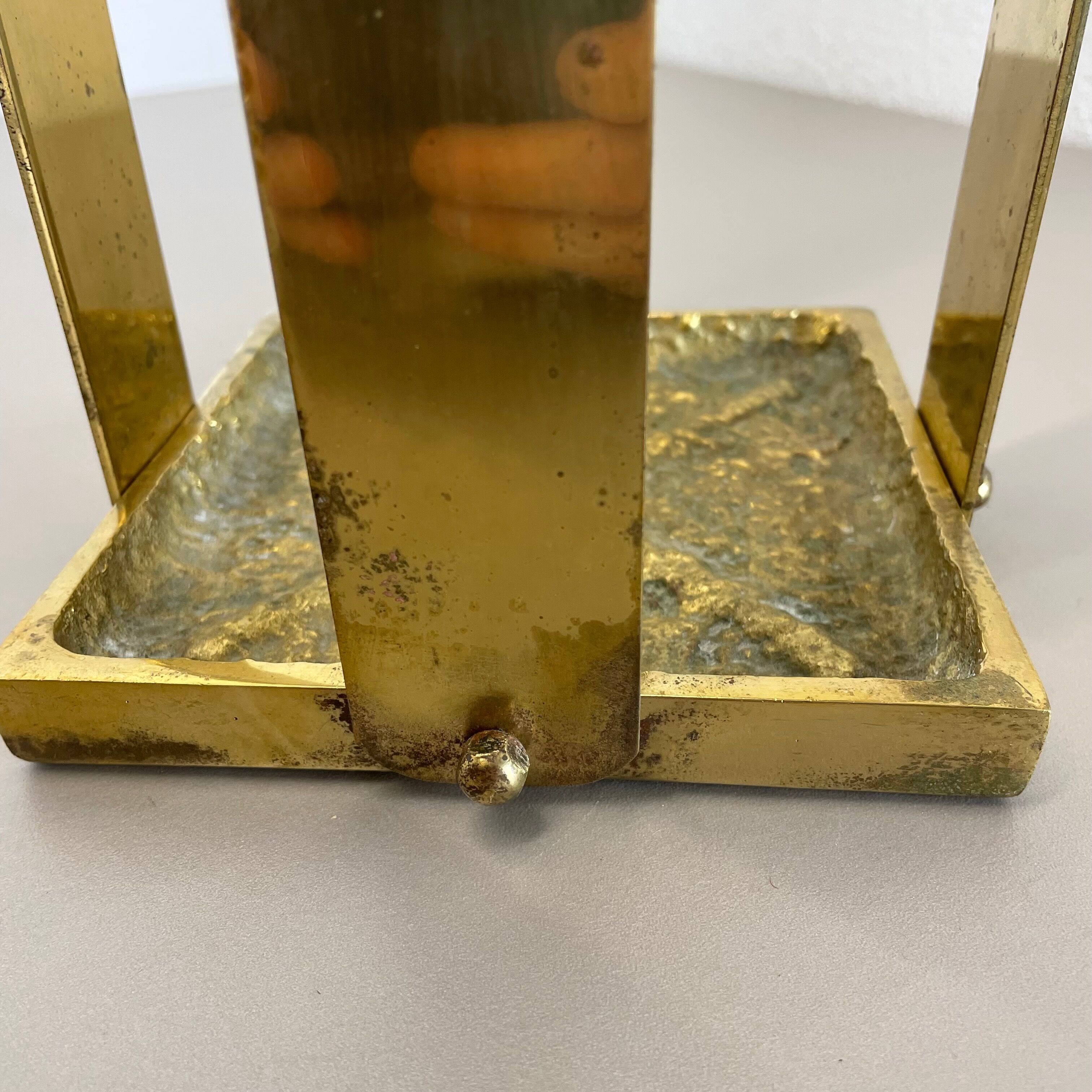 Original Hollywood Regency Solid Brass 3,3kg Umbrella Stand, Italy, 1970s