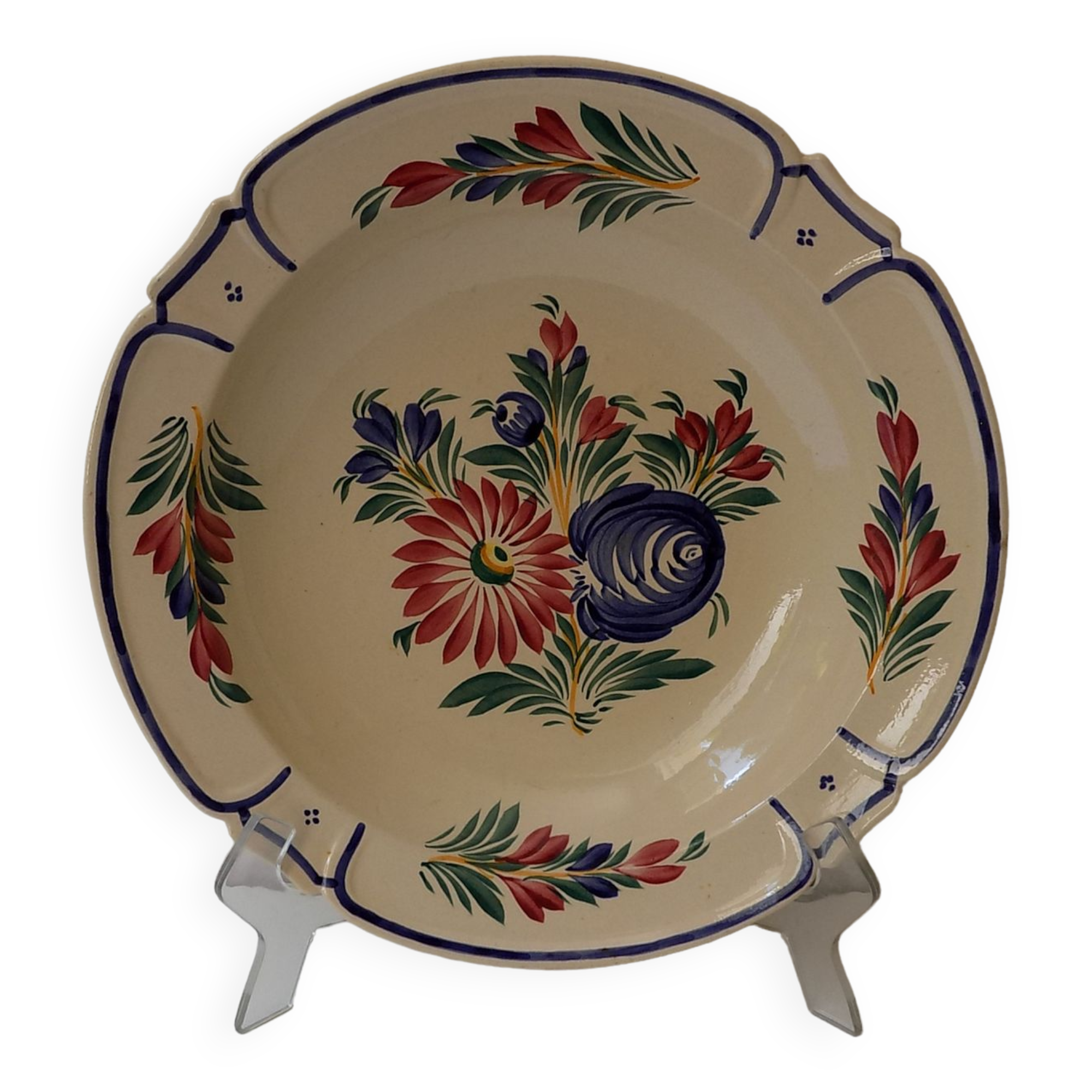 Numbered Henriot Quimper earthenware plate