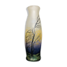 Vase en verre nuagé à décor d'arbres